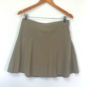 Athleta Everyday Skort A-Line Tan, Pocket, Zip Side, Drawstring Waist, Size 8